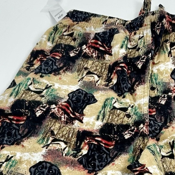 New Saddlebred Mens Pajamas Lounge Pants PJs Hunting Black Lab Dog Beige Small - Picture 6 of 6